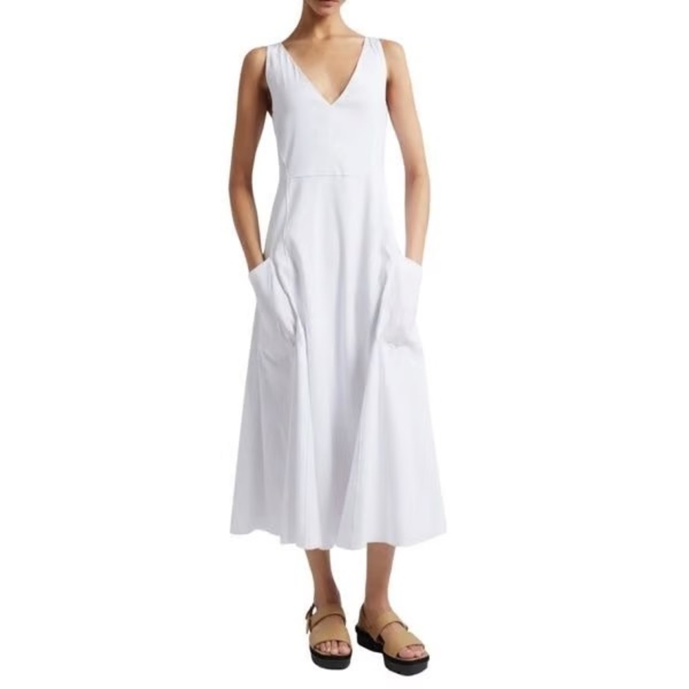 Vince Sleeveless White Midi Dress